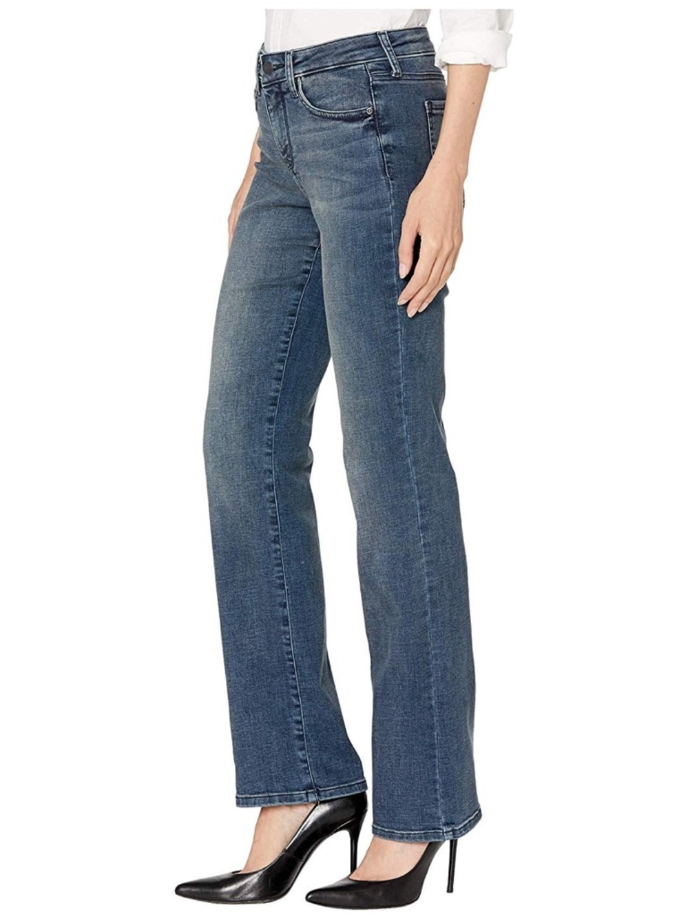 NWT NYDJ Marilyn Straight Lombard Lift Tuck Denim Cotton Blend Blue Jeans Size 8